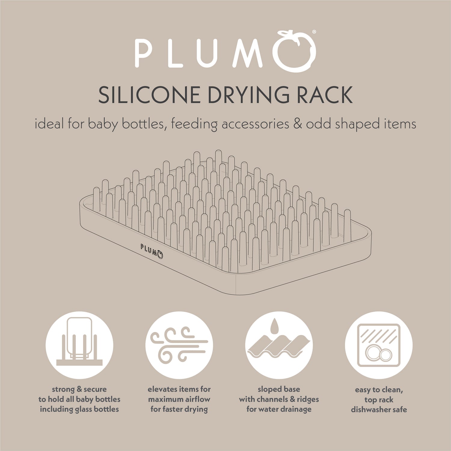 PLUM Hedgehog Silicone Drying Rack - Sand