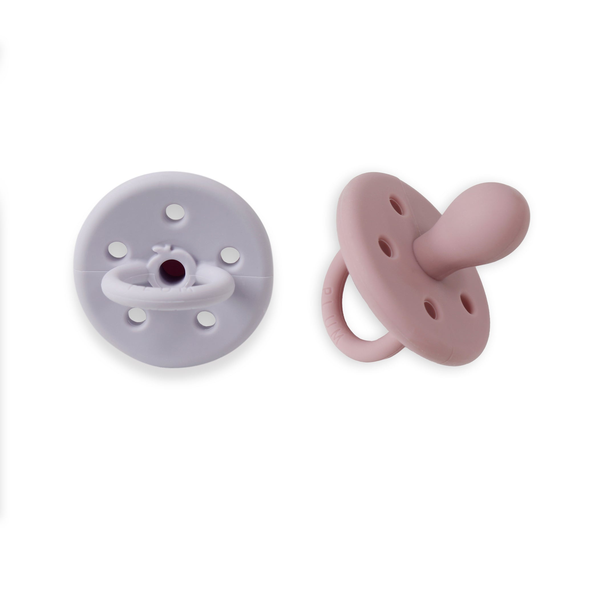 2PK Silicone Soothers - Dusty Berry & Smokey Lilac (0-6M)