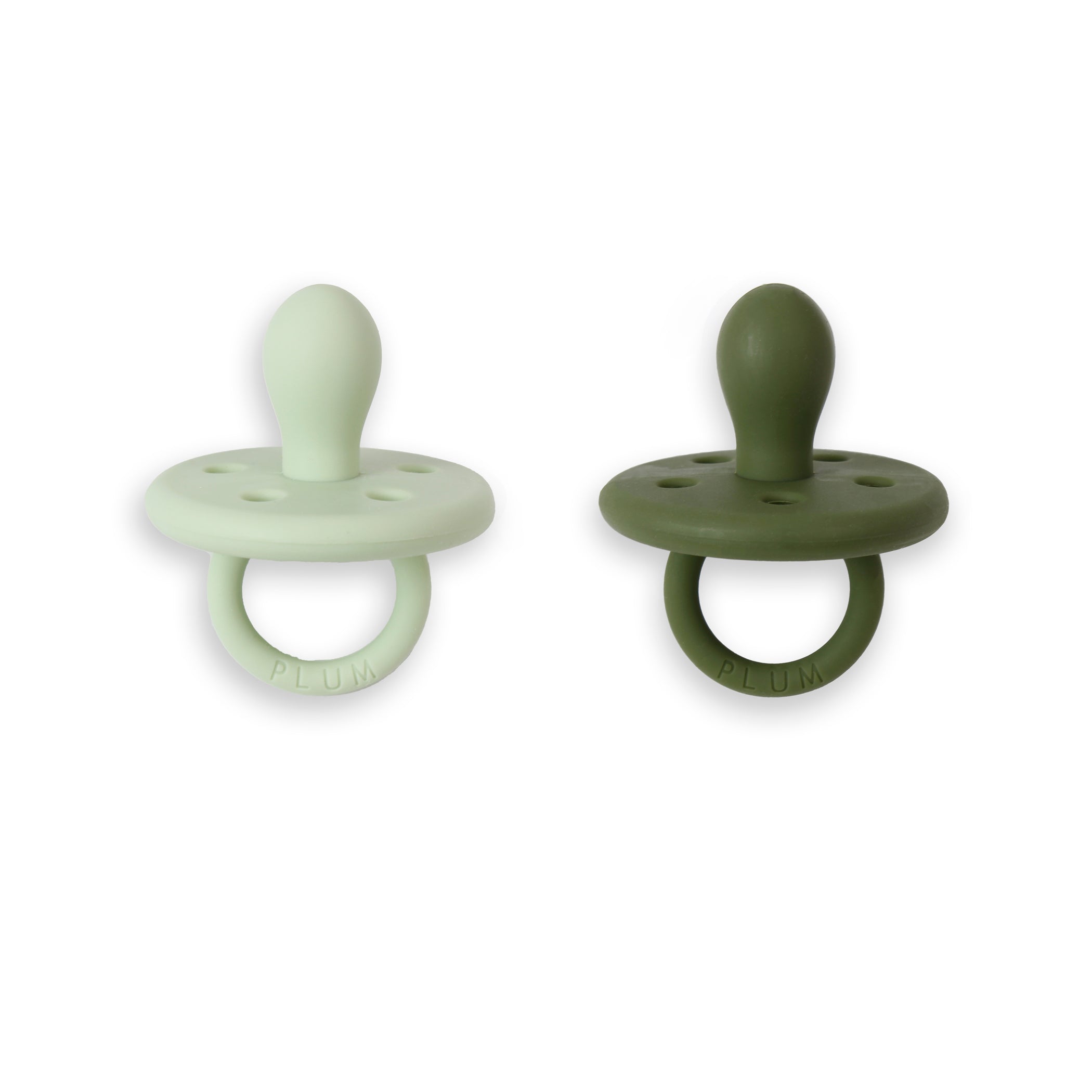 PLUM Silicone Soothers & Connector Bundle - Olive (0-6M)