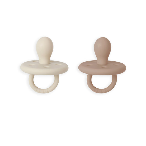 PLUM 2pk Silicone Soothers - Sand & Nutmeg (0-6M)