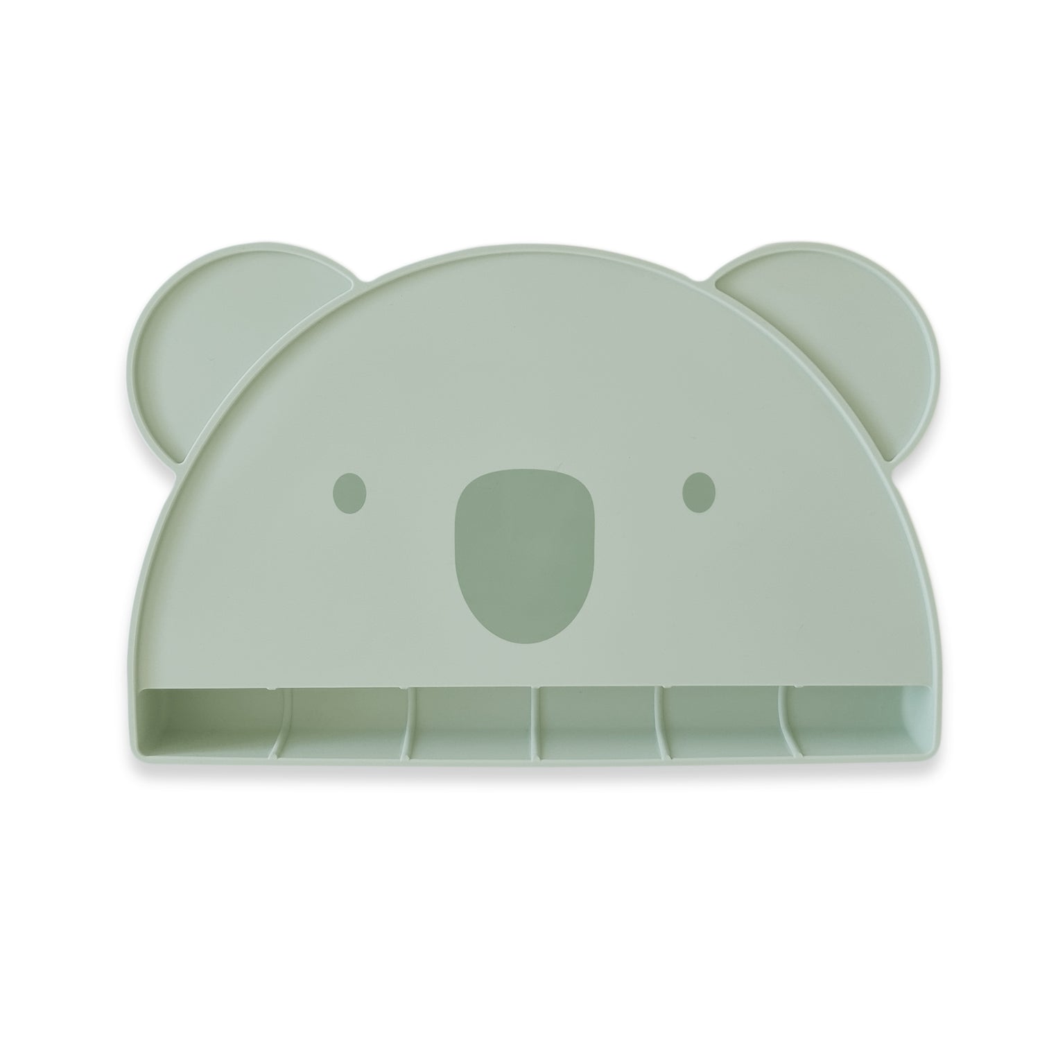 Plum Silicone Koala Placemat with Catcher - Olive