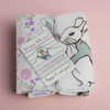 Peter Rabbit 'New Adventure' 2PK Muslin Wraps & Milestone Cards Set - Pink