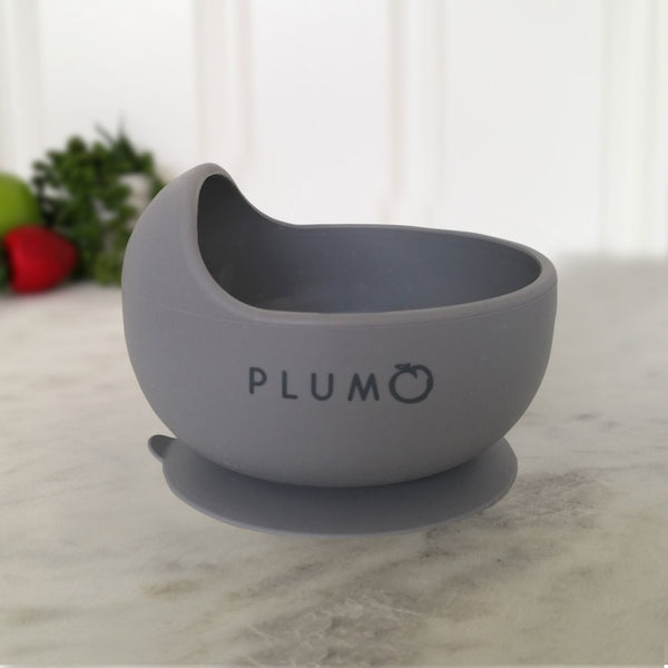 Plum Silicone Duck Egg Bowl - Grey