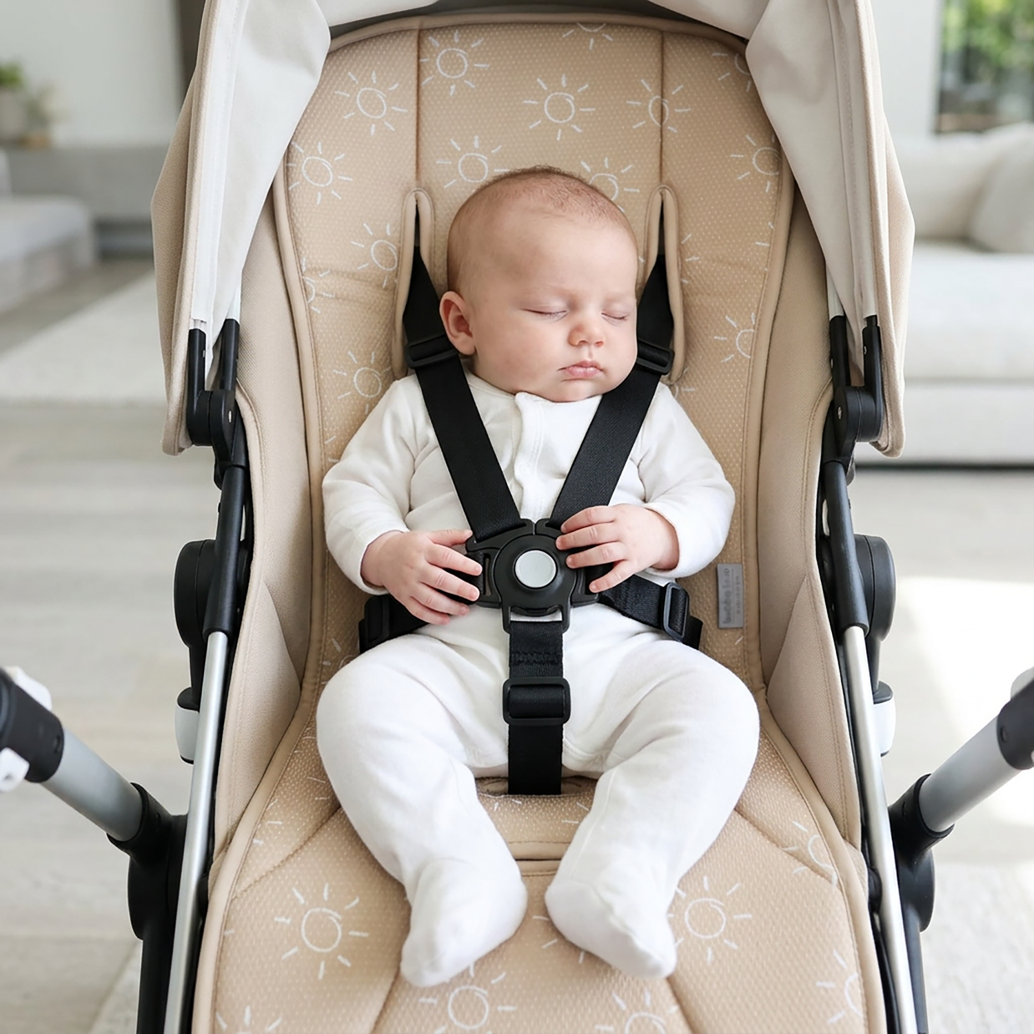 Nordic AIR+ Reversible Pram Liner - Sand/Nutmeg