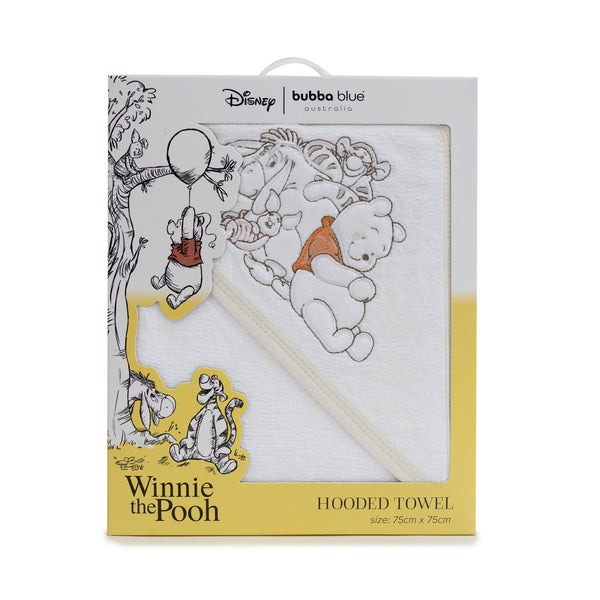 Disney Winnie the Pooh Co-sleeper Bundle - Fitted Sheet, Bib, Security Blanket, Face Washer, Cuddle Blanket, Cot Quilt, Hooded Towel