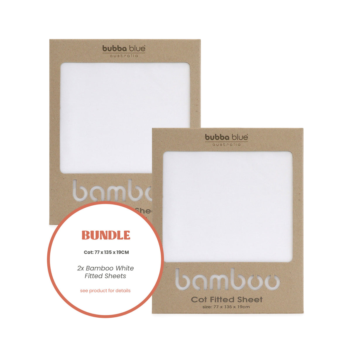 2x Bamboo White Cot Fitted Sheet Bundle