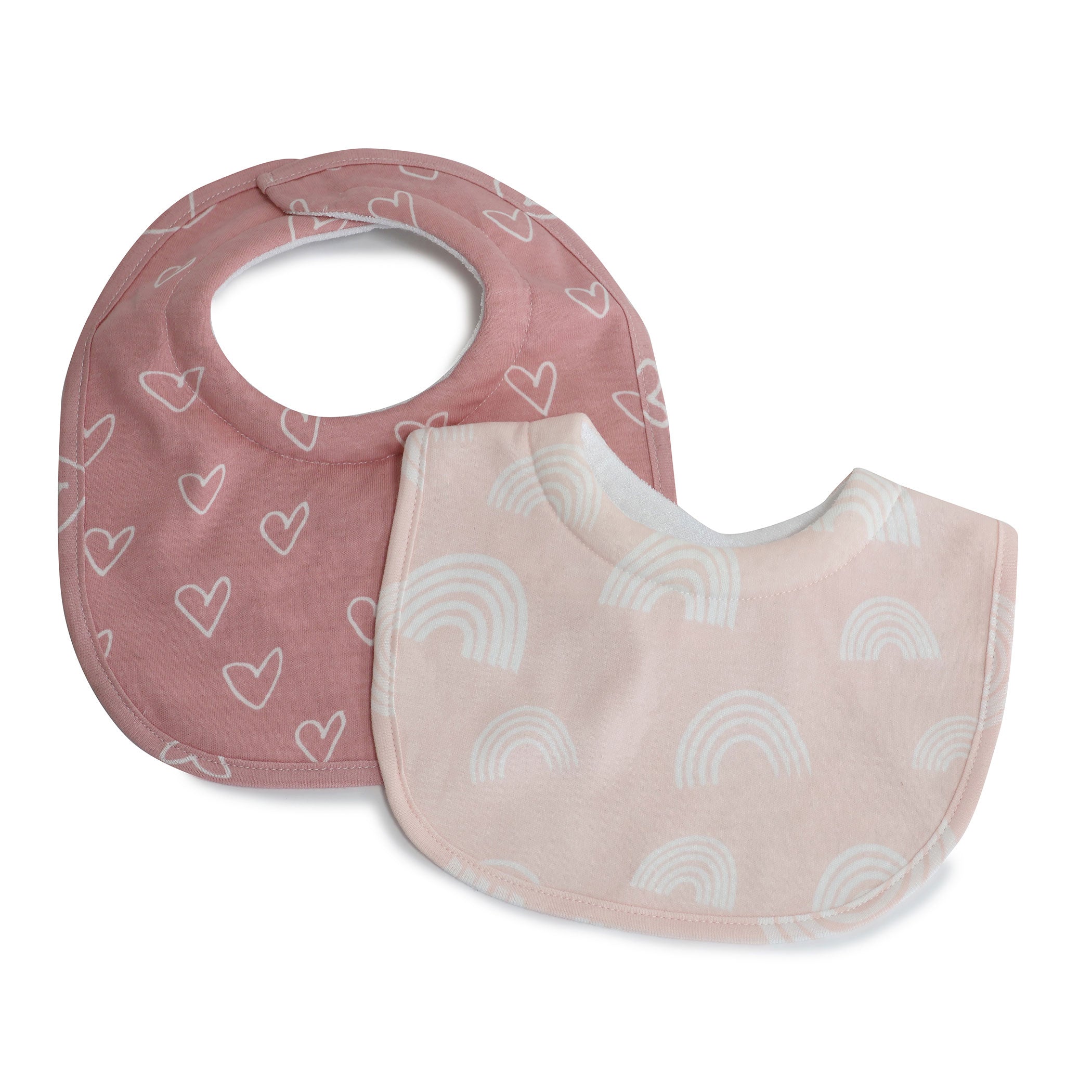 Nordic 2pk Dribble Bibs Dusty Berry/Rose