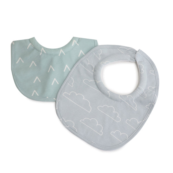 Nordic 2pk Dribble Bibs Dusty Sky/Mint