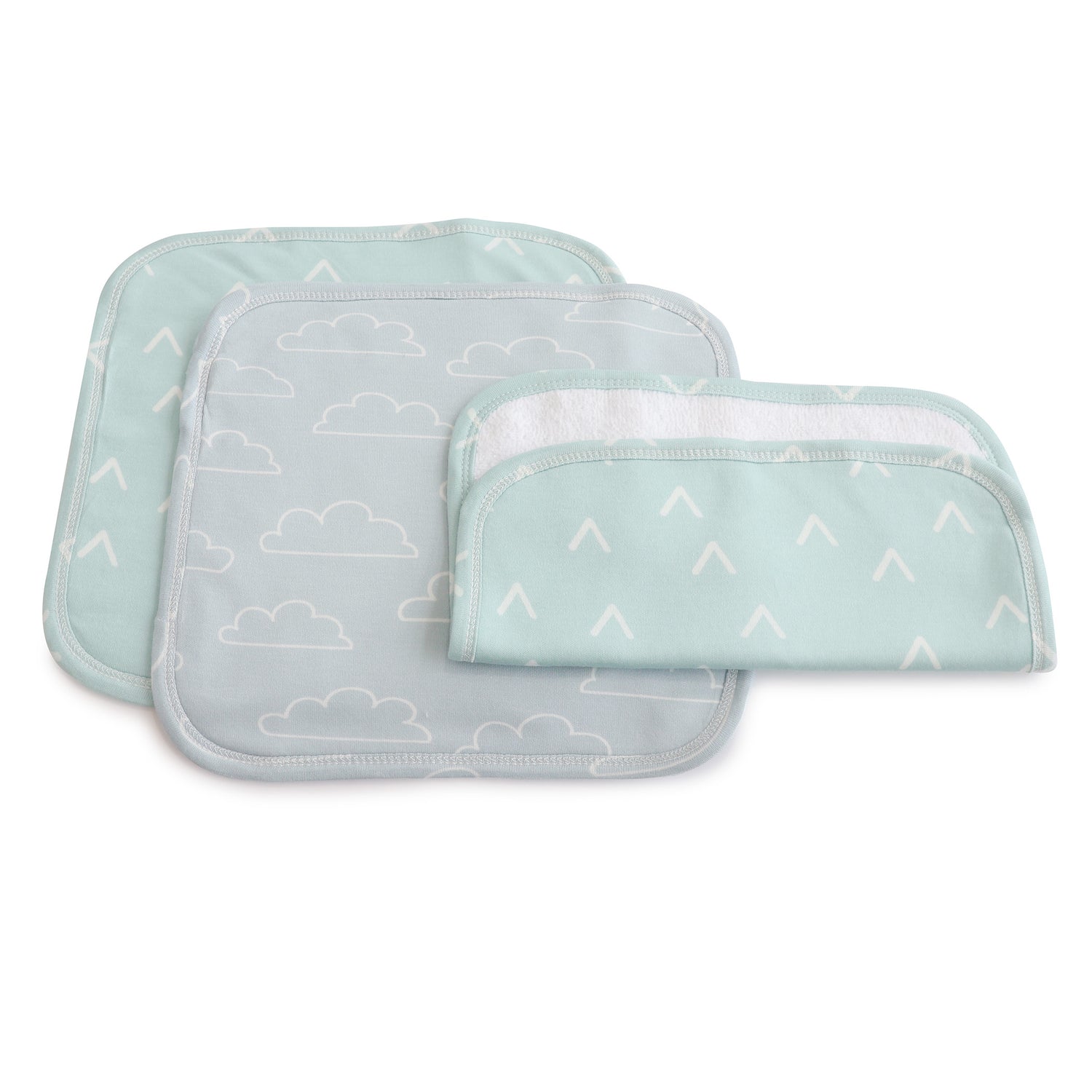 Nordic 3pk Wash Cloth Dusty Sky/Mint