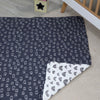 Nordic Reversible Cot Quilt/Playmat Charcoal/White