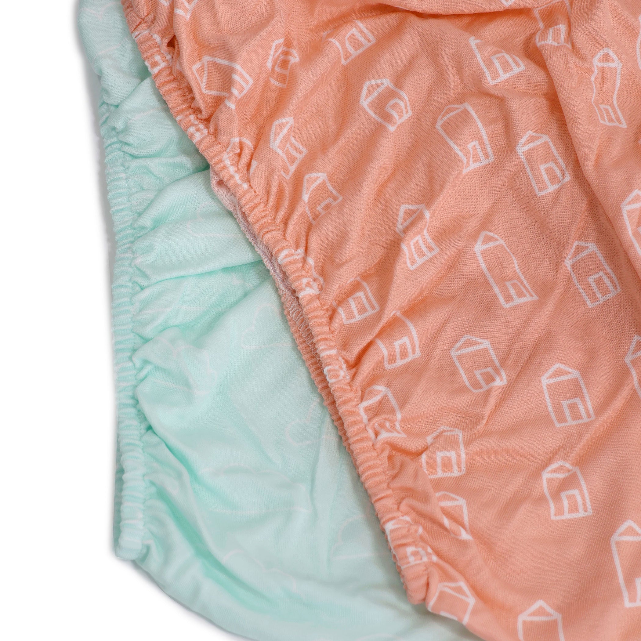 Nordic 2pk Jersey Co-sleeper Fitted Sheets - Coral/Tiffany