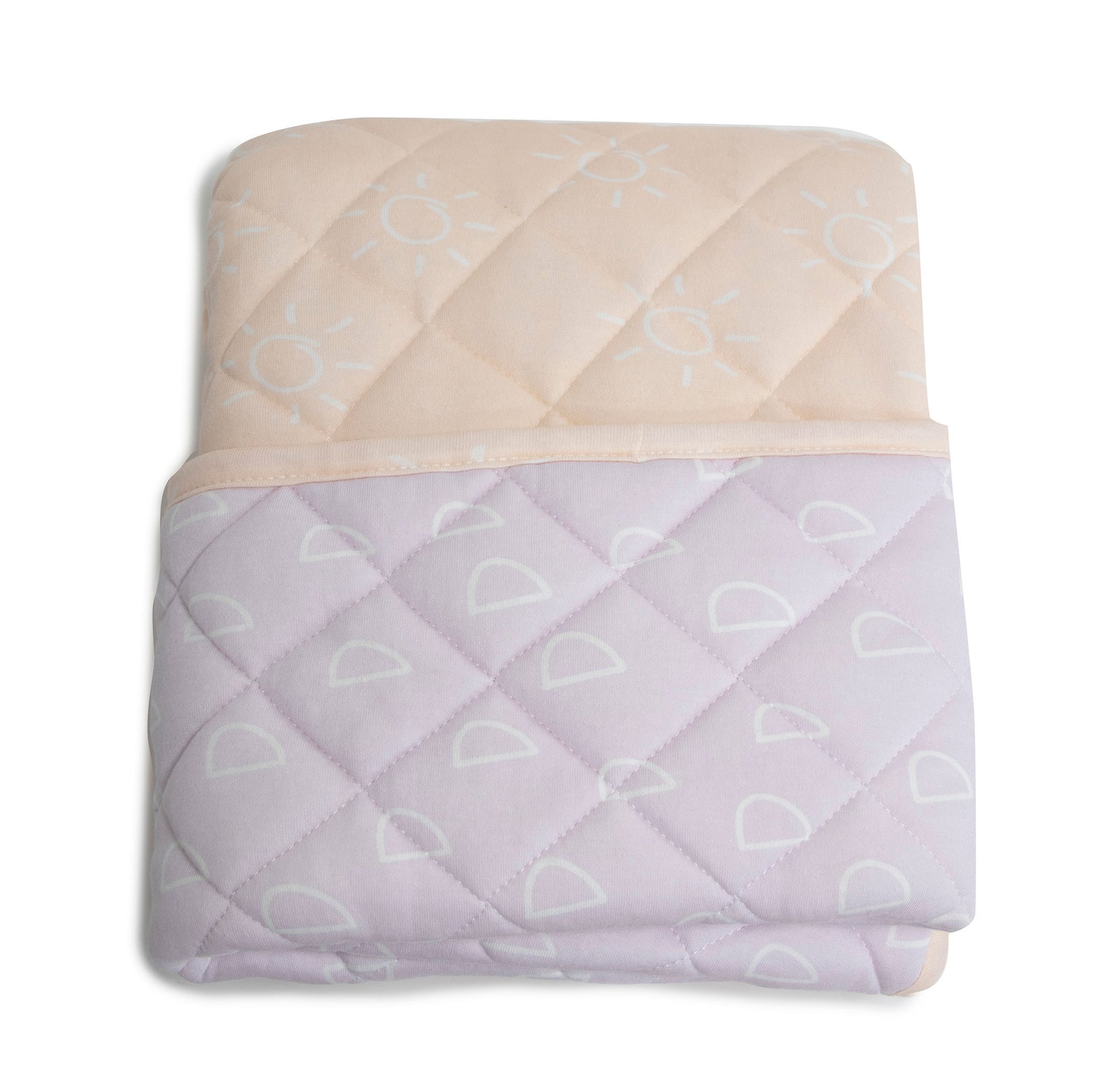 Nordic Reversible Cot Quilt - Peach/Lilac