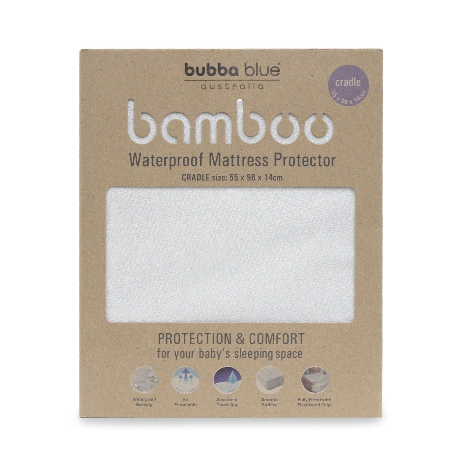 Bamboo White Cradle Waterproof Mattress Protector
