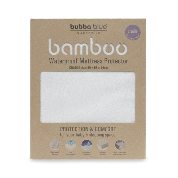 Bamboo White Cradle Waterproof Mattress Protector
