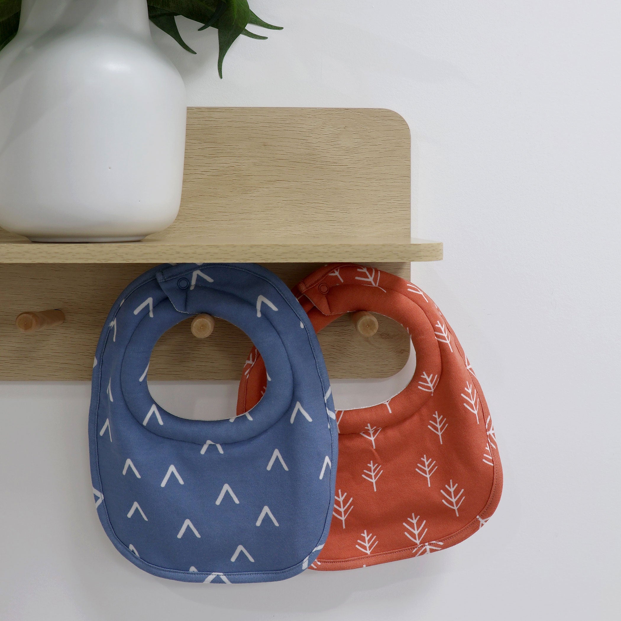 Nordic 2pk Dribble Bibs Denim/Clay