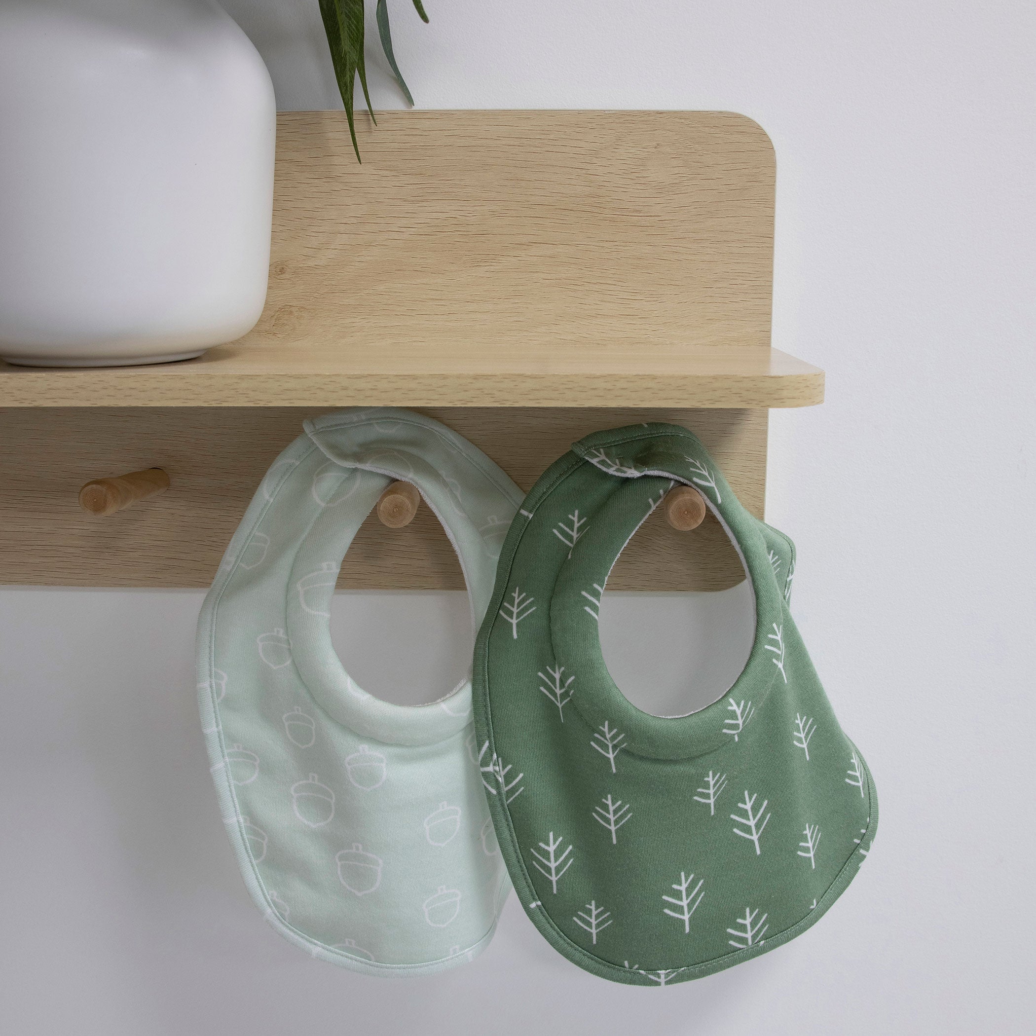 Nordic 2pk Dribble Bibs Avocado/Forest