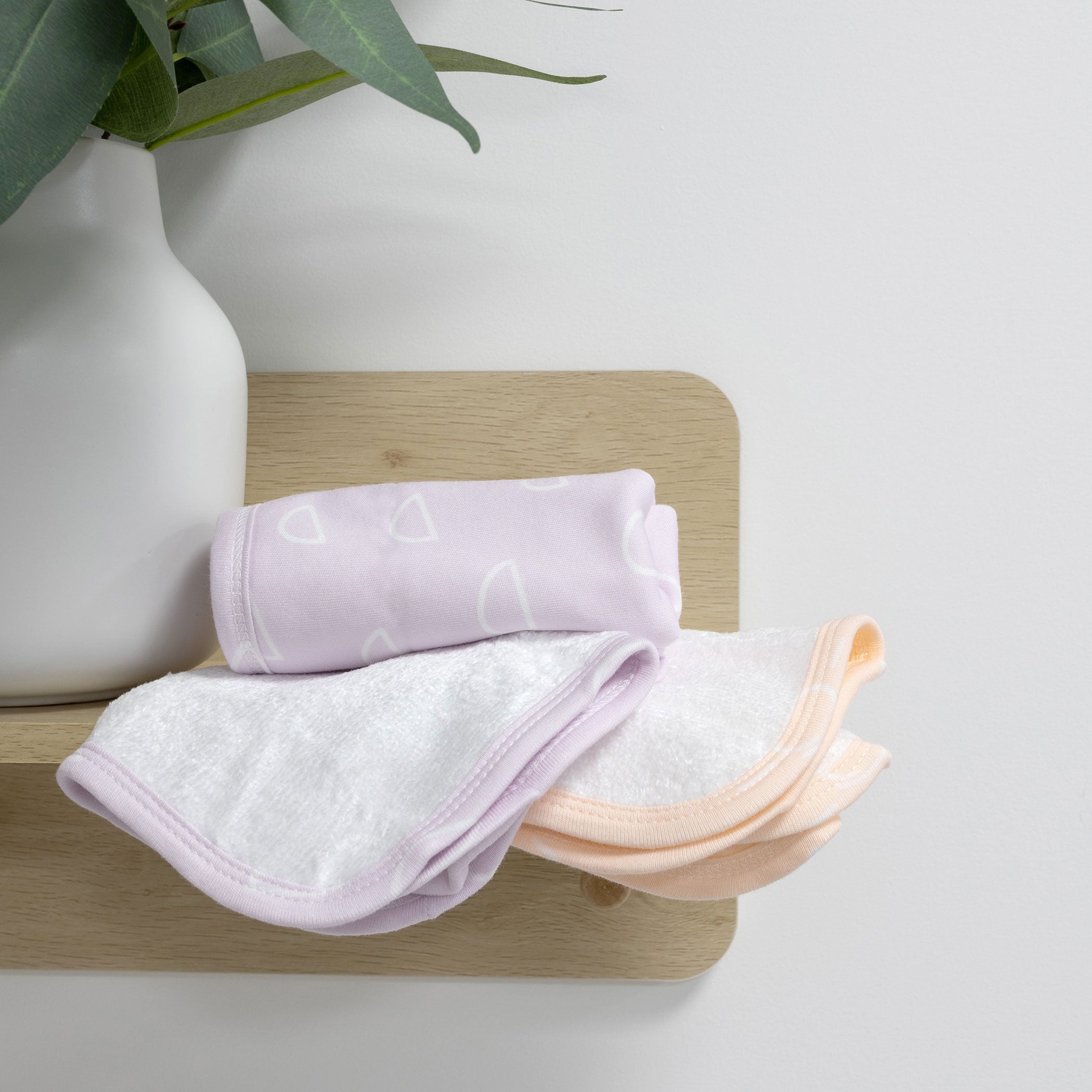 Nordic 3pk Wash Cloth Dusty Peach/Lilac