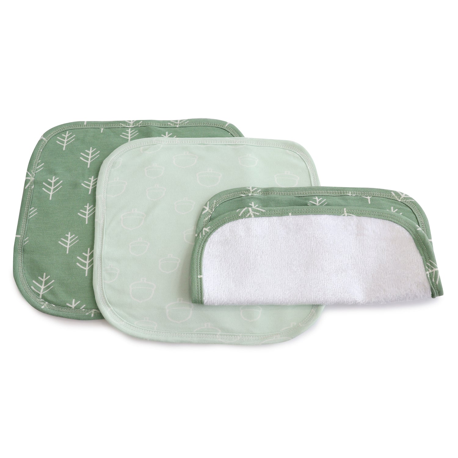 Nordic 3pk Wash Cloth Dusty Avocado/Forest