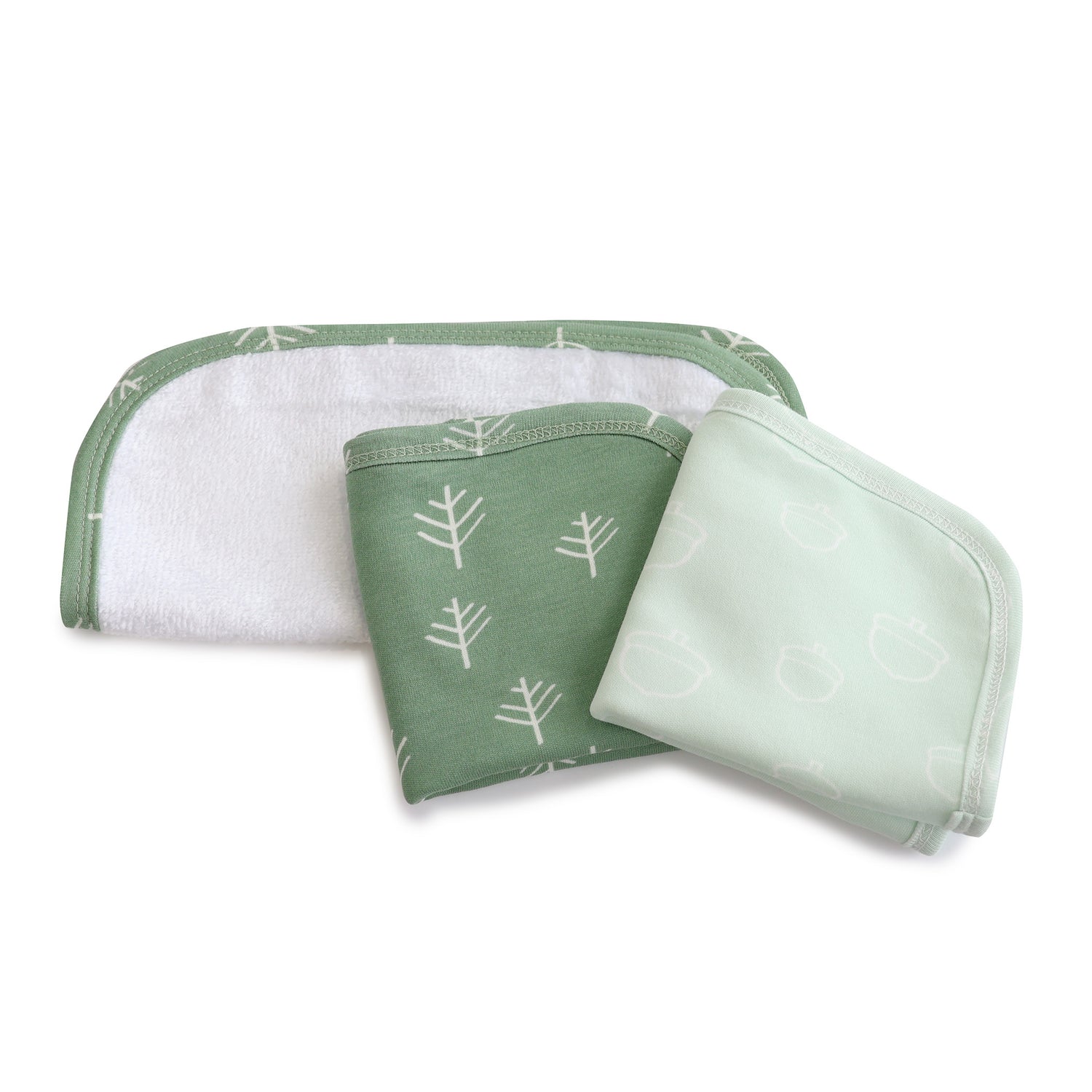 Nordic 3pk Wash Cloth Dusty Avocado/Forest