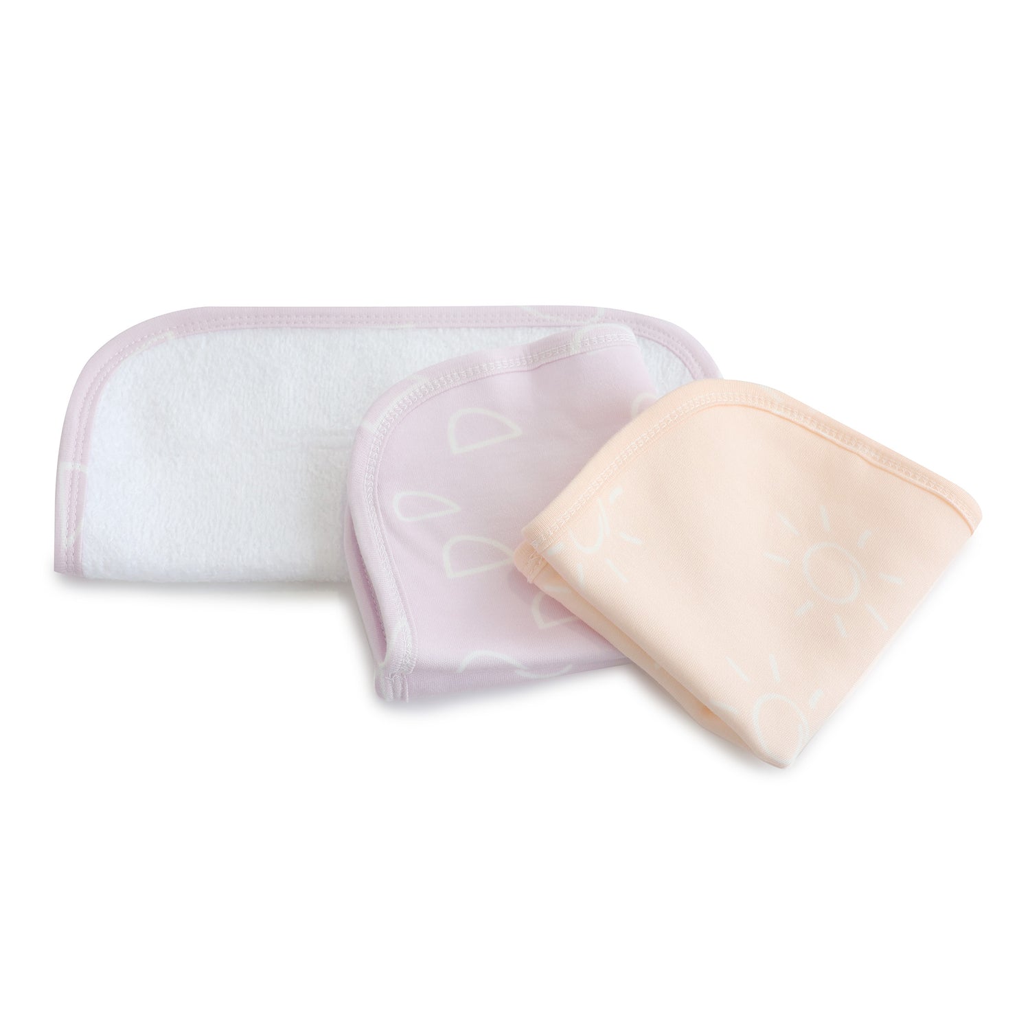 Nordic 3pk Wash Cloth Dusty Peach/Lilac