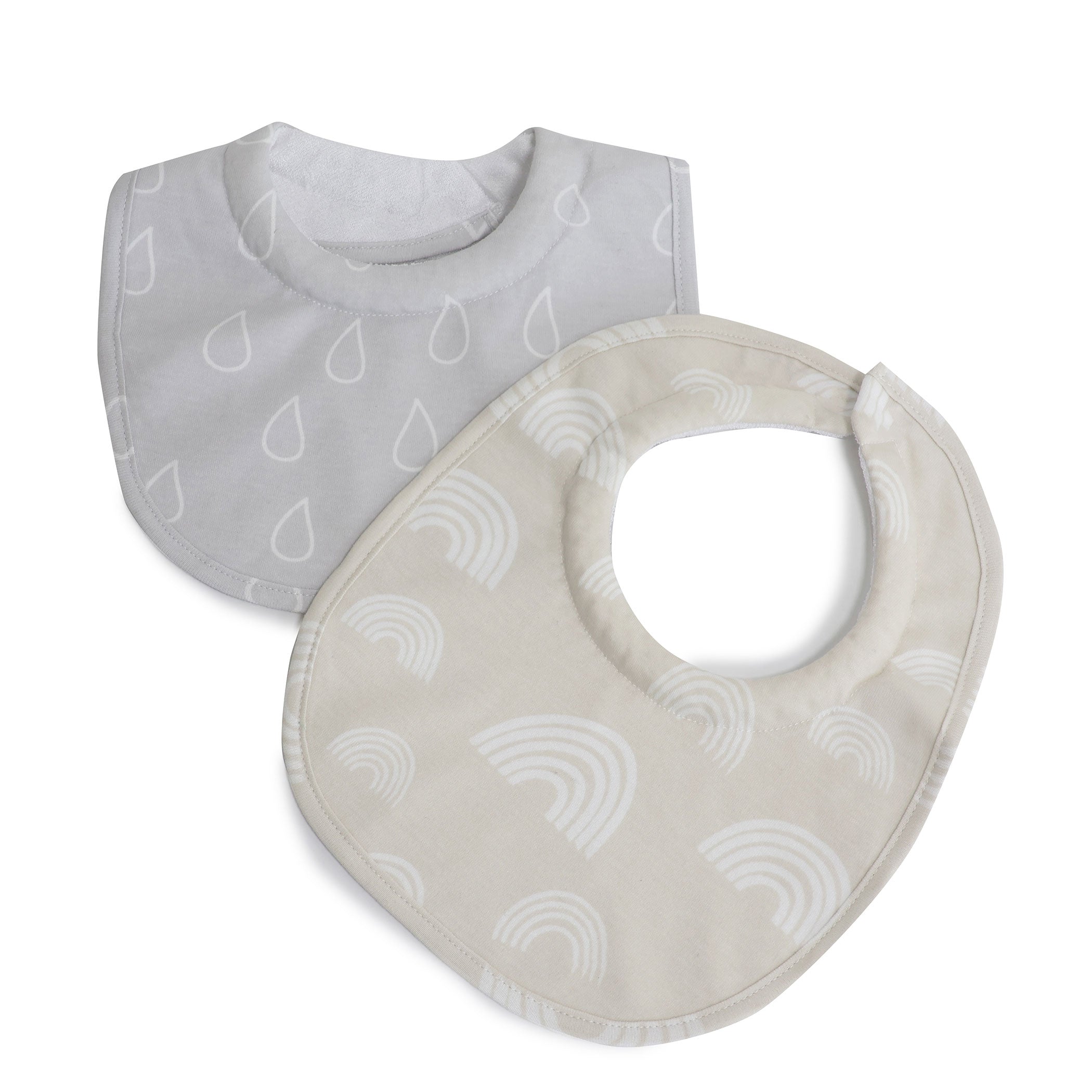 Nordic 2pk Dribble Bibs Grey/Sand