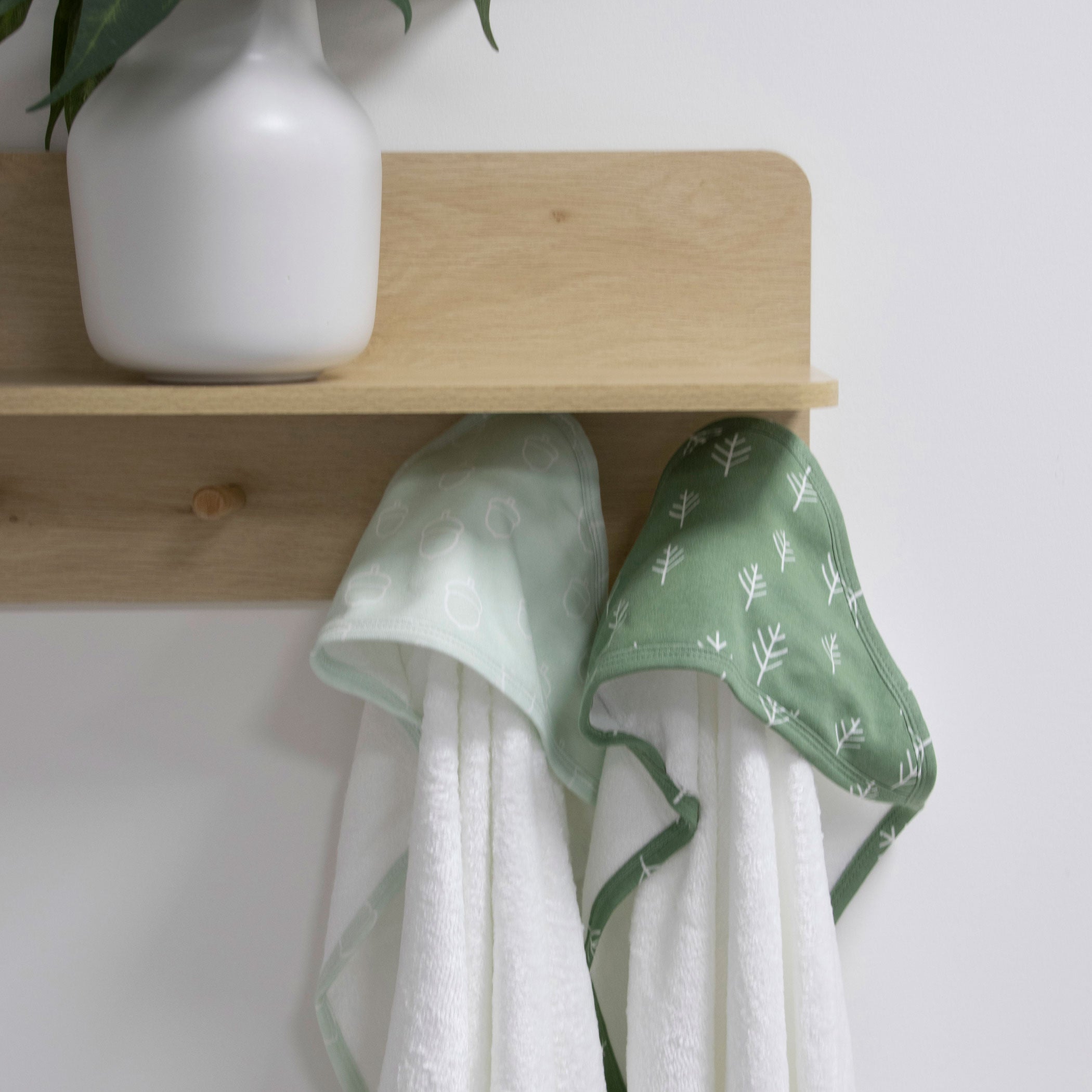 Nordic 2pk Hooded Towel Avocado/Forest