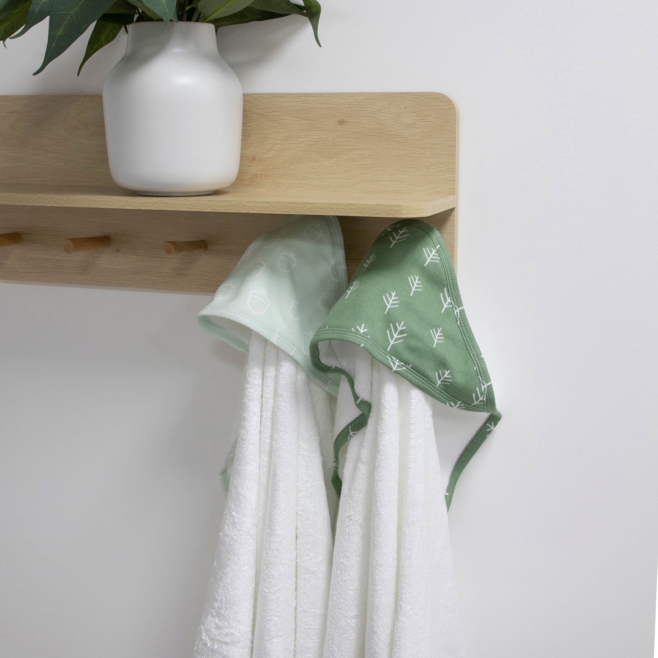Nordic 2pk Hooded Towel Avocado/Forest