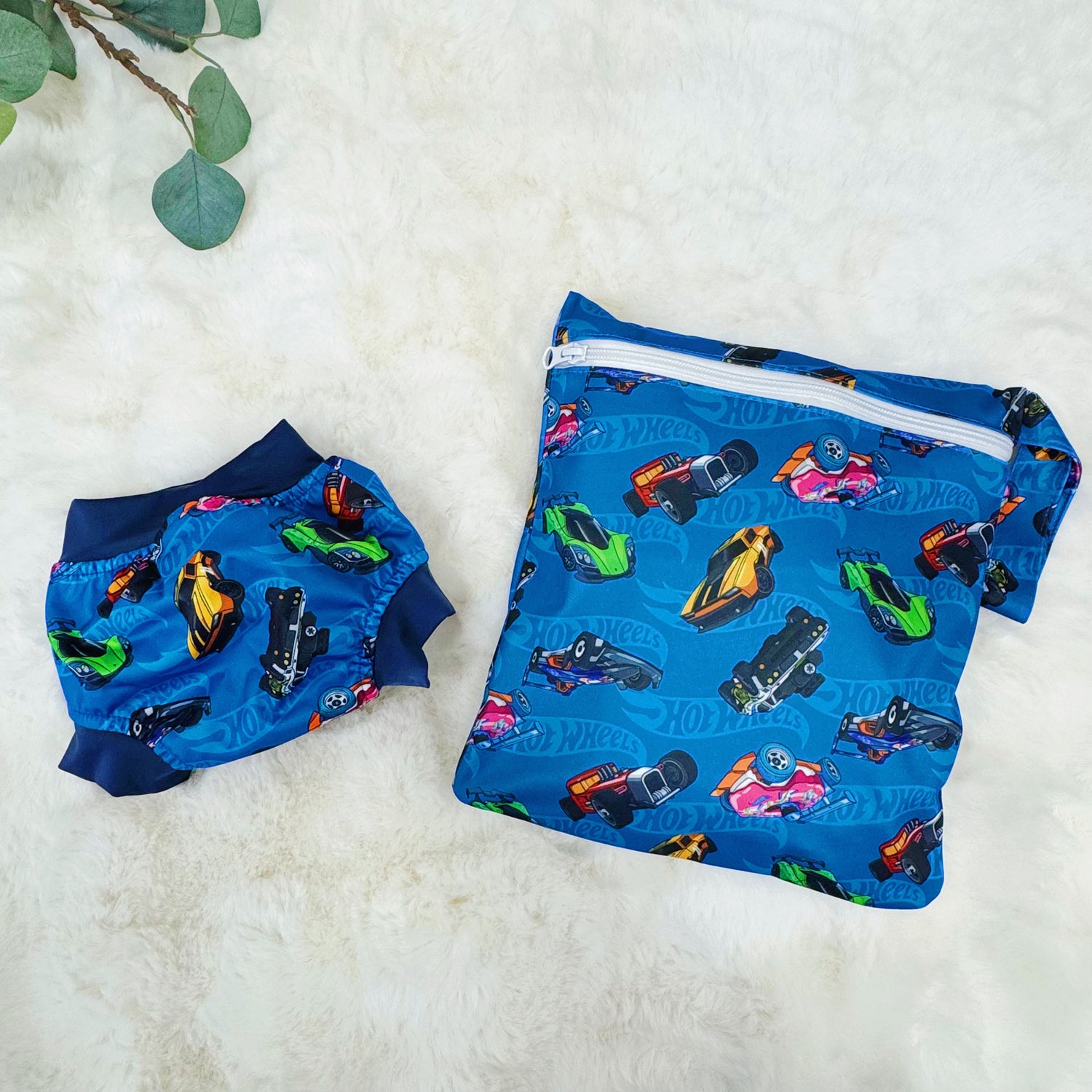 Hot Wheels Swim Nappy & Wet Bag Bundle