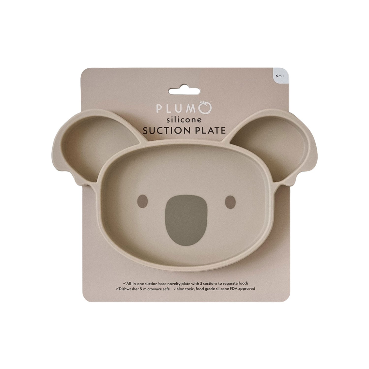 Plum Silicone Suction Koala Plate - Sand
