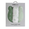 Nordic 3pk Muslin Wraps Avocado/Forest