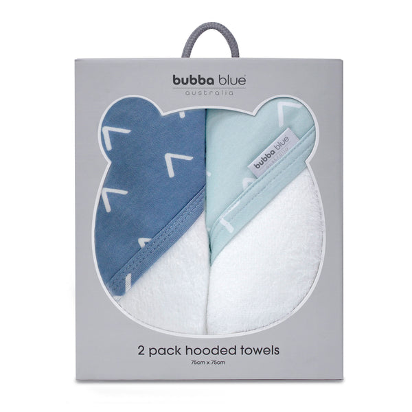 Nordic 2pk Hooded Towel Denim/Mint