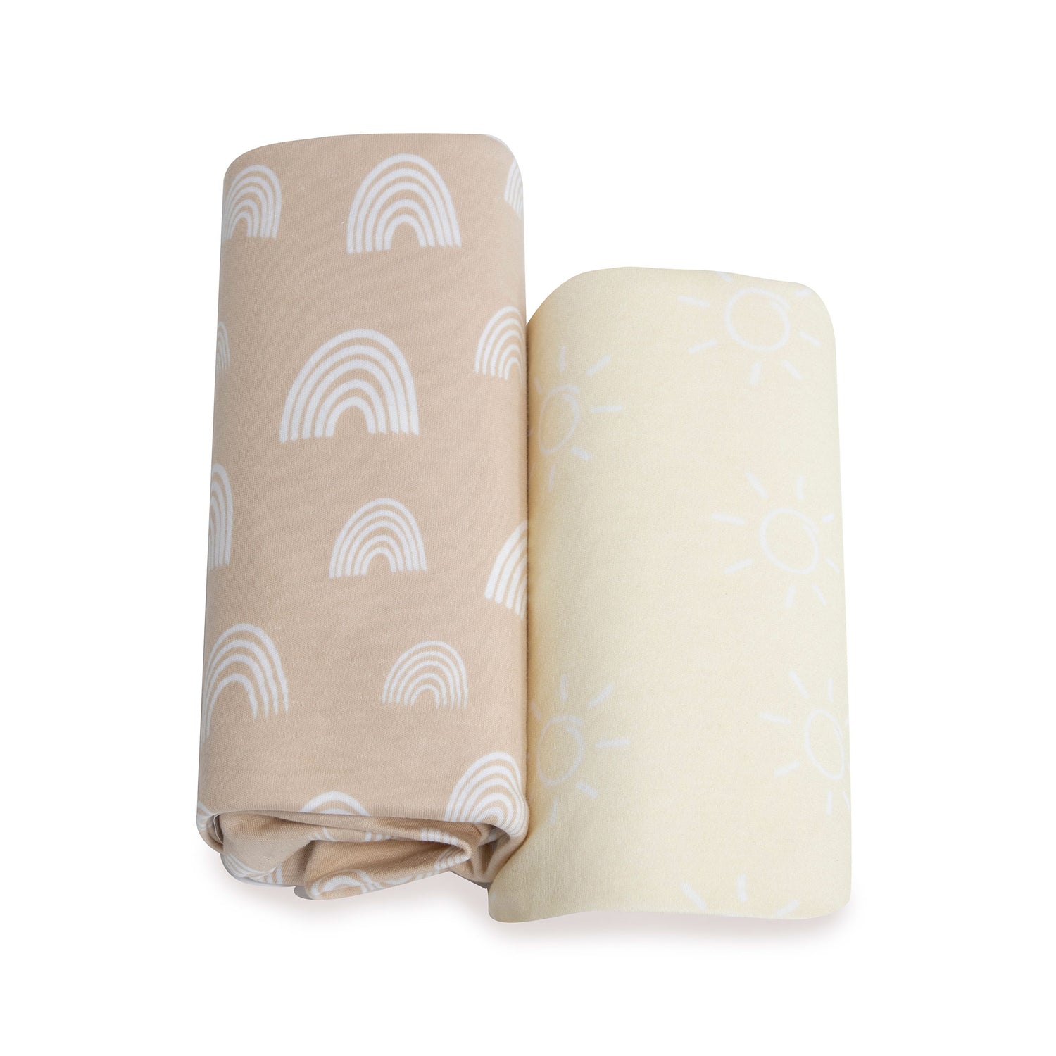 Nordic 2pk Jersey Co Sleeper/Bedside Sleeper Fitted Sheets Vanilla/Latte