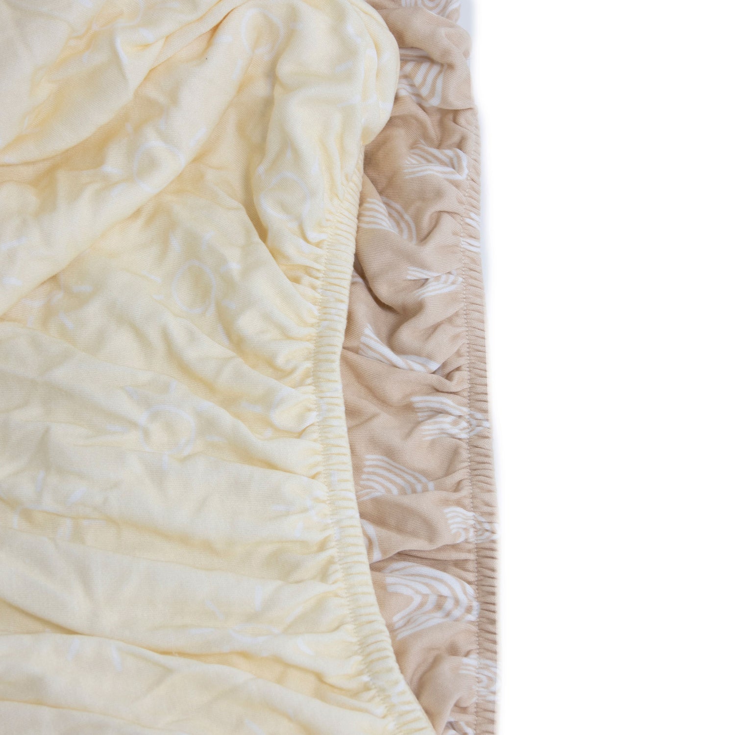 Nordic 2pk Jersey Co Sleeper/Bedside Sleeper Fitted Sheets Vanilla/Latte