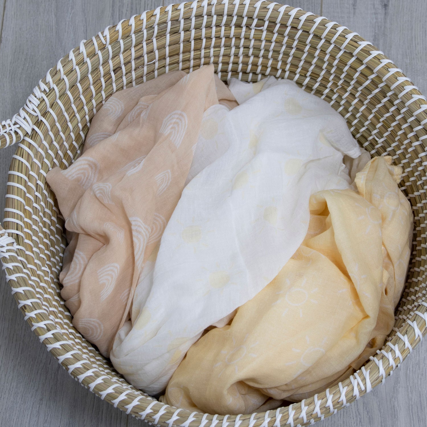 Nordic 3pk Muslin Wraps Vanilla/Latte