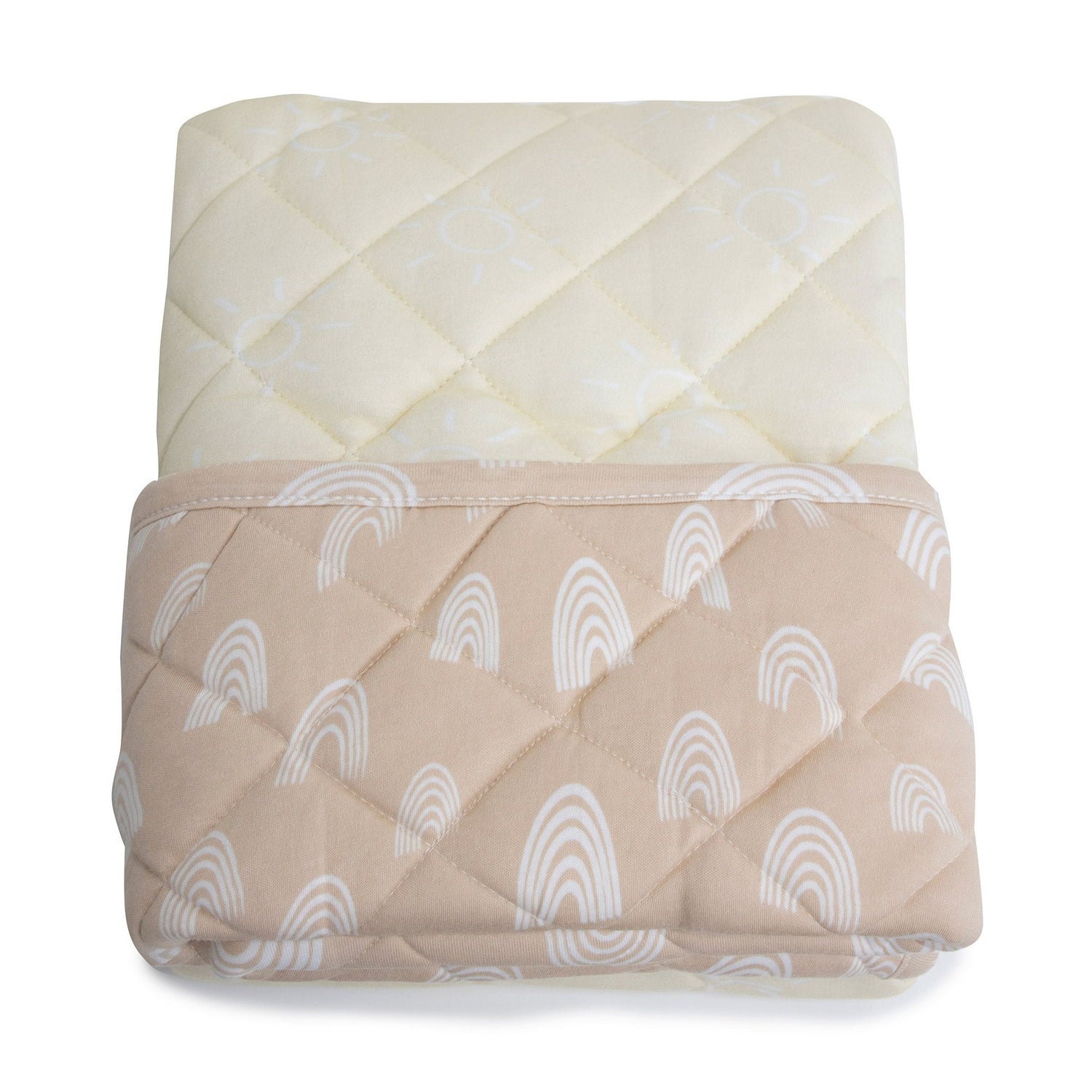 Nordic Reversible Cot Quilt - Vanilla/Latte