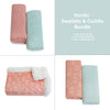 Nordic Swaddle & Cuddle Bundle Coral/Tiffany