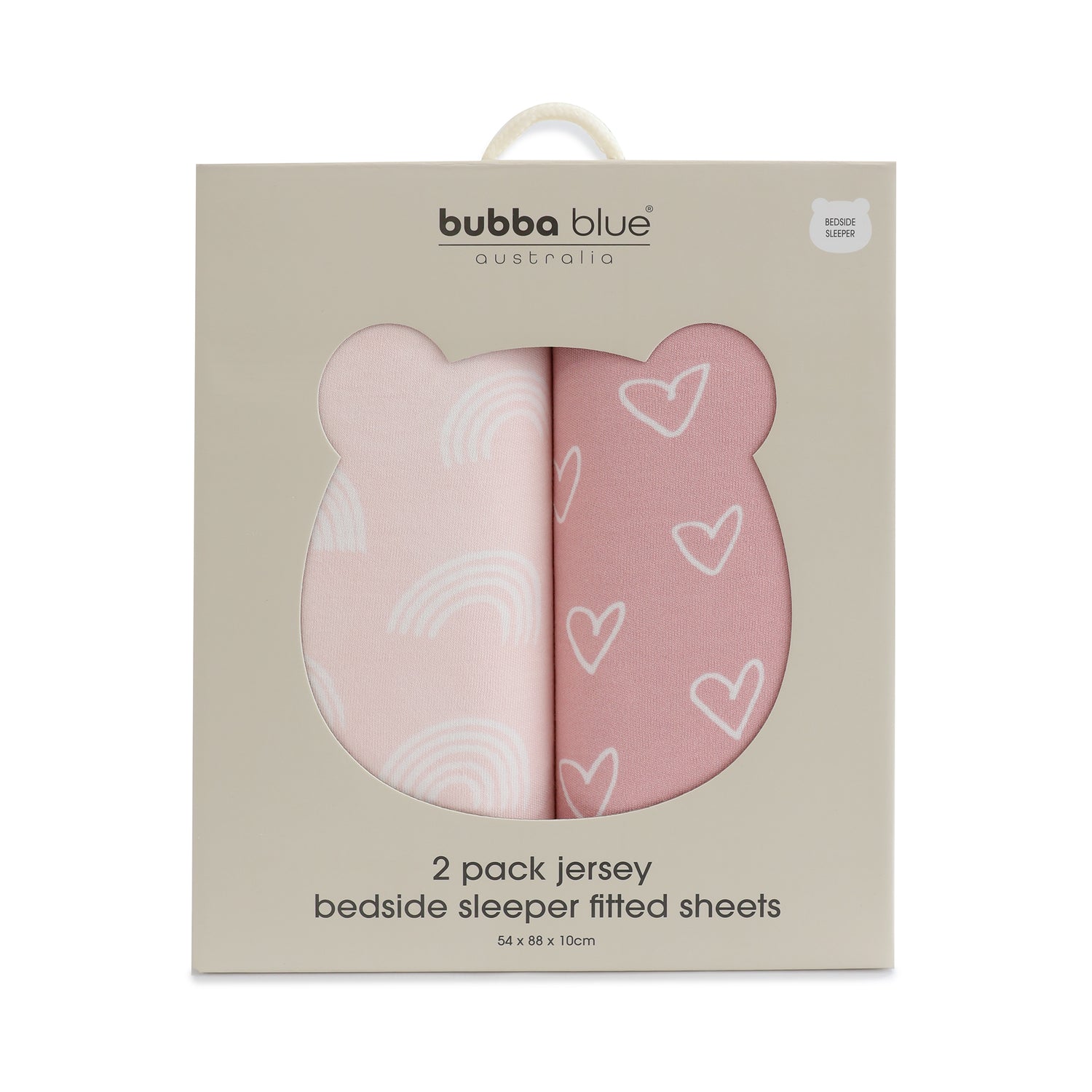 Nordic 2pk Jersey Co Sleeper/Bedside Sleeper Fitted Sheets Dusty Berry/Rose