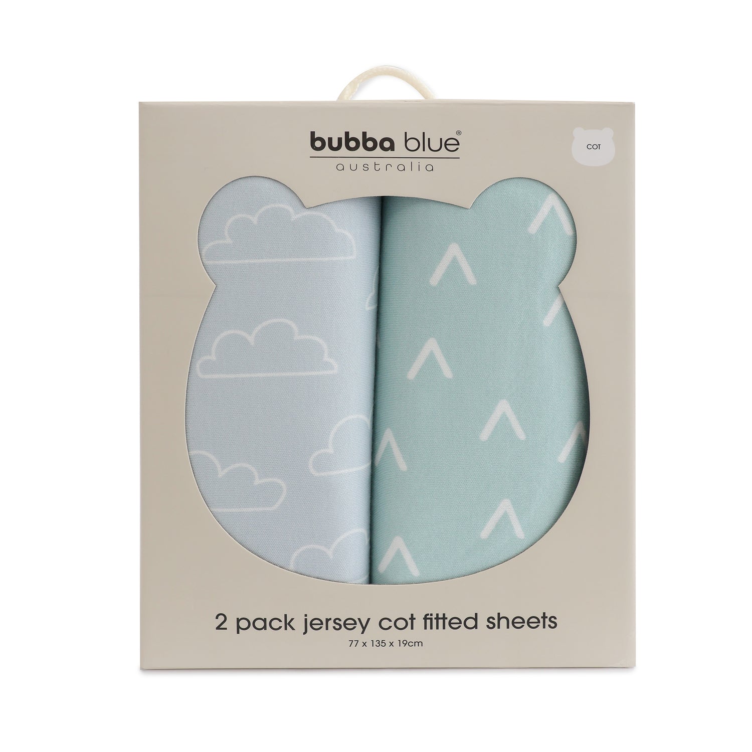 Nordic 2pk Jersey Cot Fitted Sheets Dusty Sky/Mint