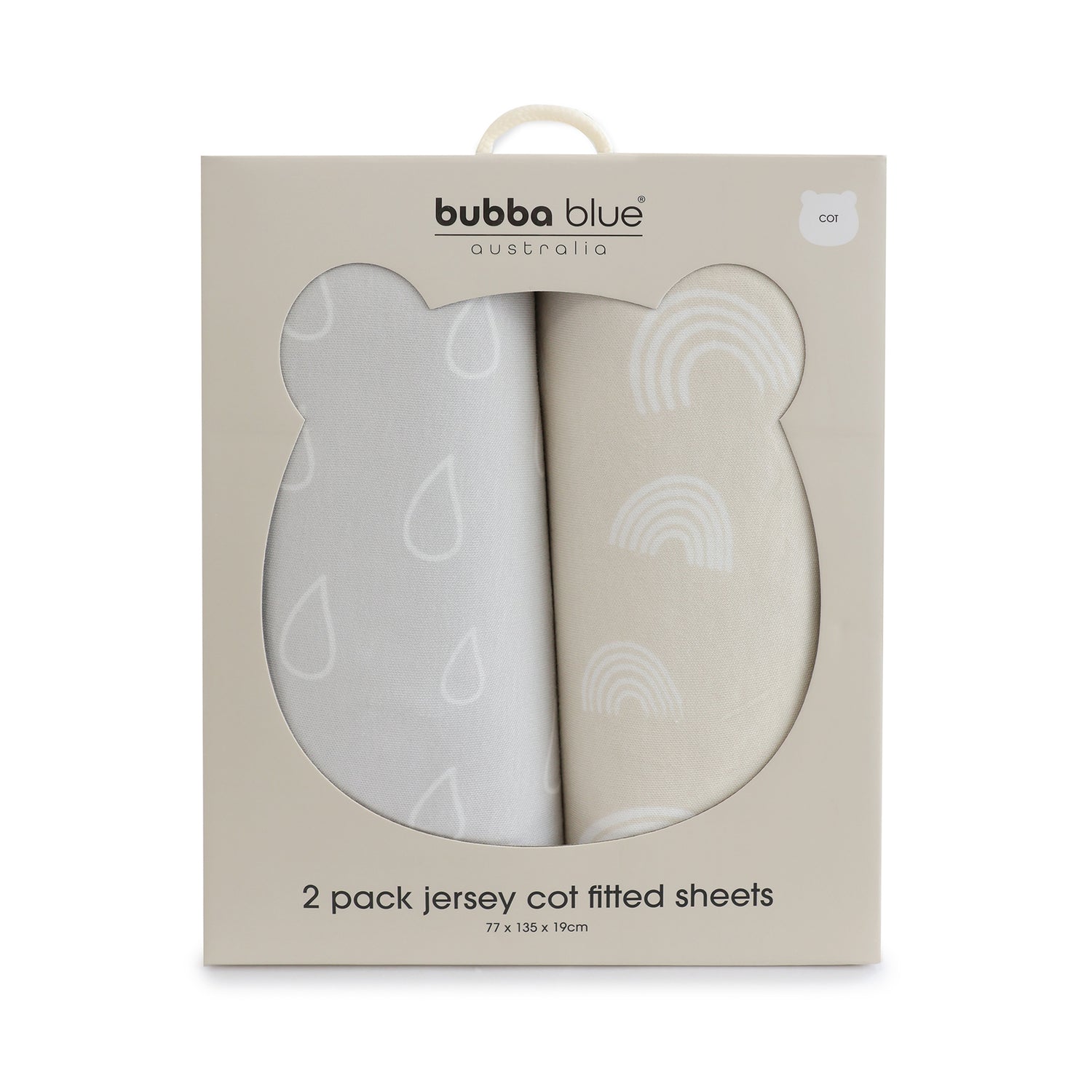 Nordic 2pk Jersey Cot Fitted Sheets Grey/Sand