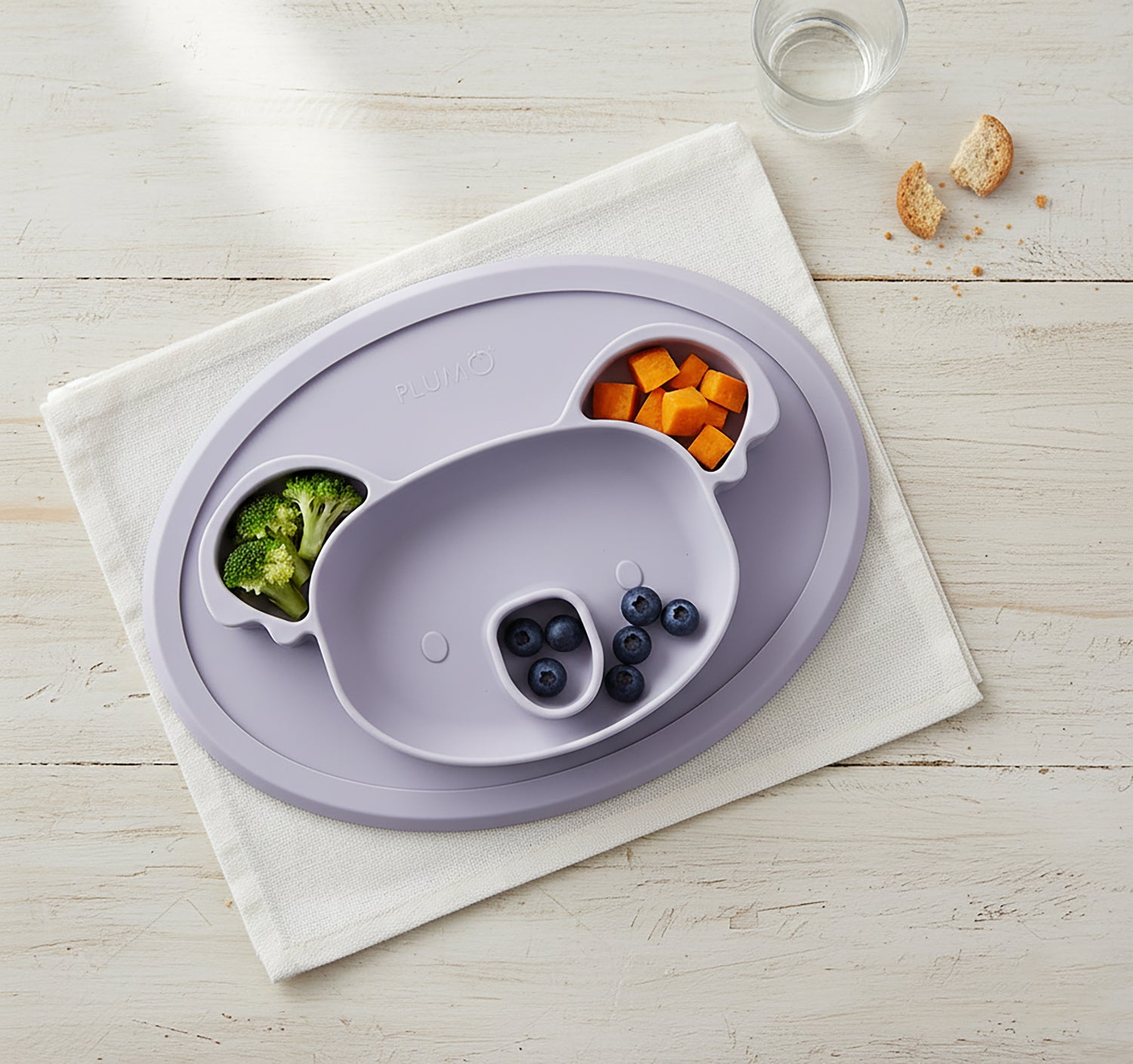 Plum Silicone Placemat Plate Koala - Smokey Lilac