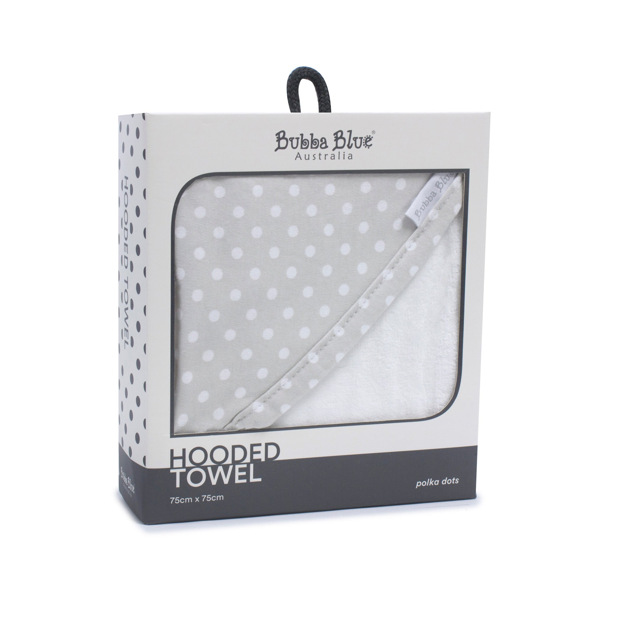 Grey Polka Dots Hooded Towel - Bubba Blue Australia
