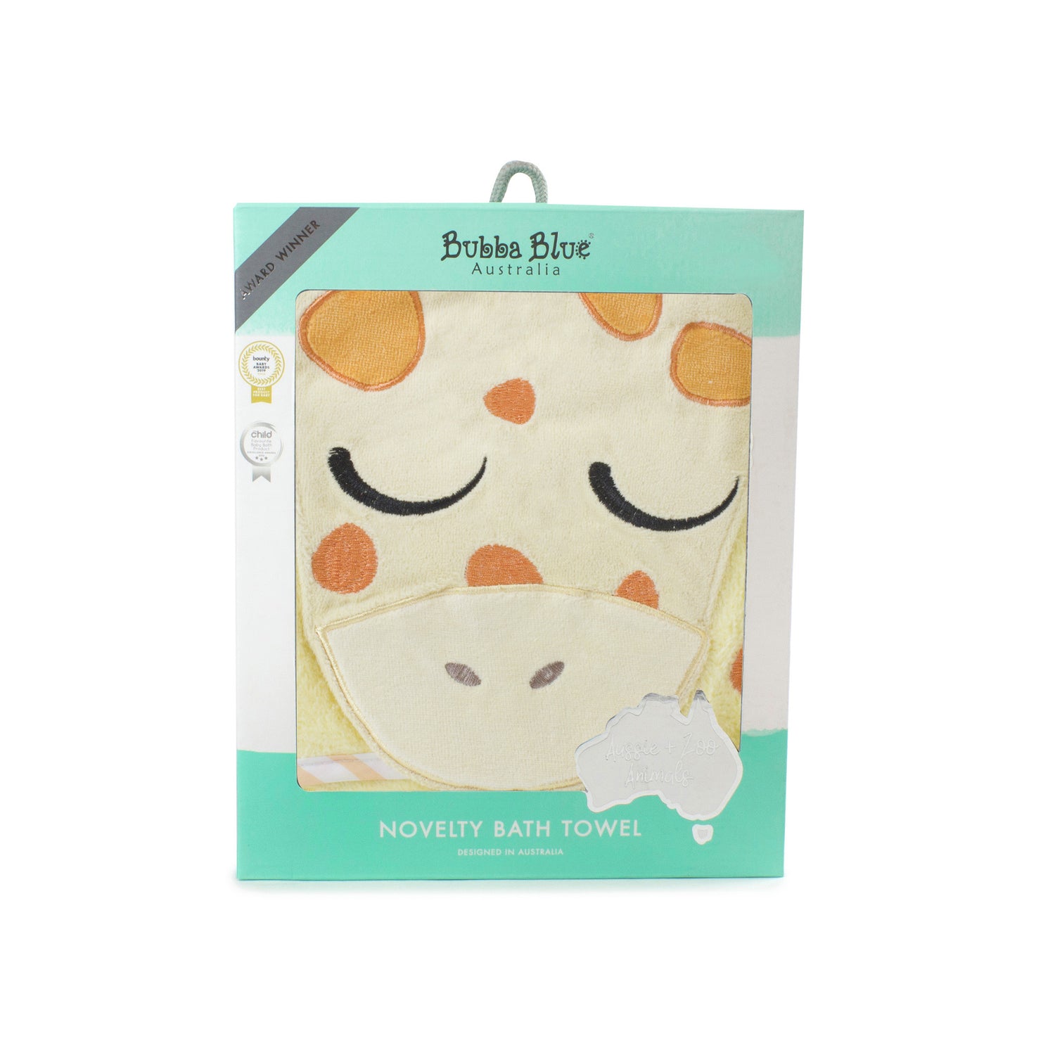 Zoo Animals 'Giraffe' Novelty Hooded Bath Towel - Bubba Blue Australia