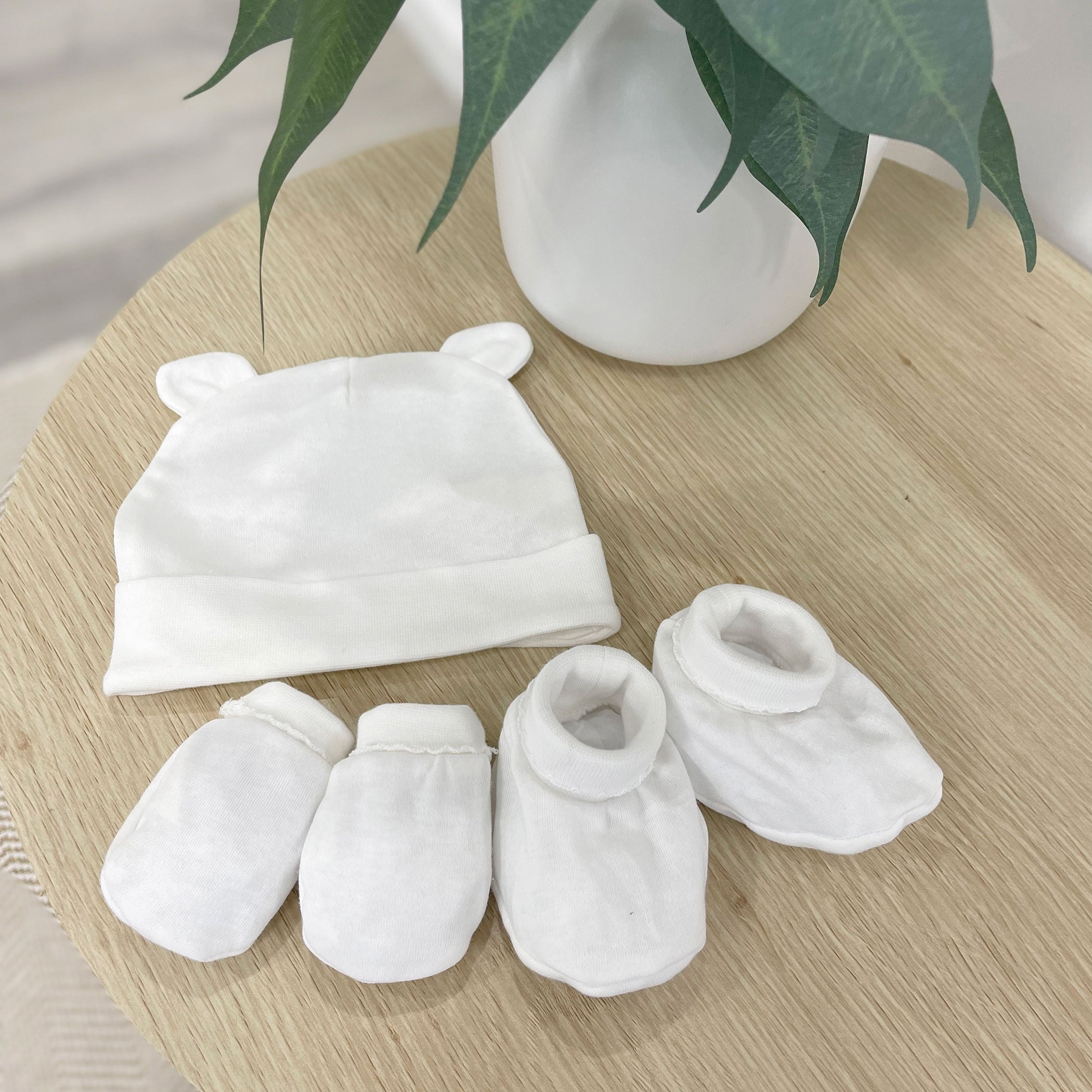 Organic Cotton 3pcs Layette Set - Off White