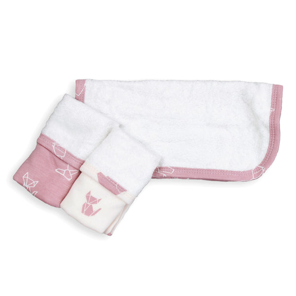 Origami Bamboo 3pk Face Washers - Berry