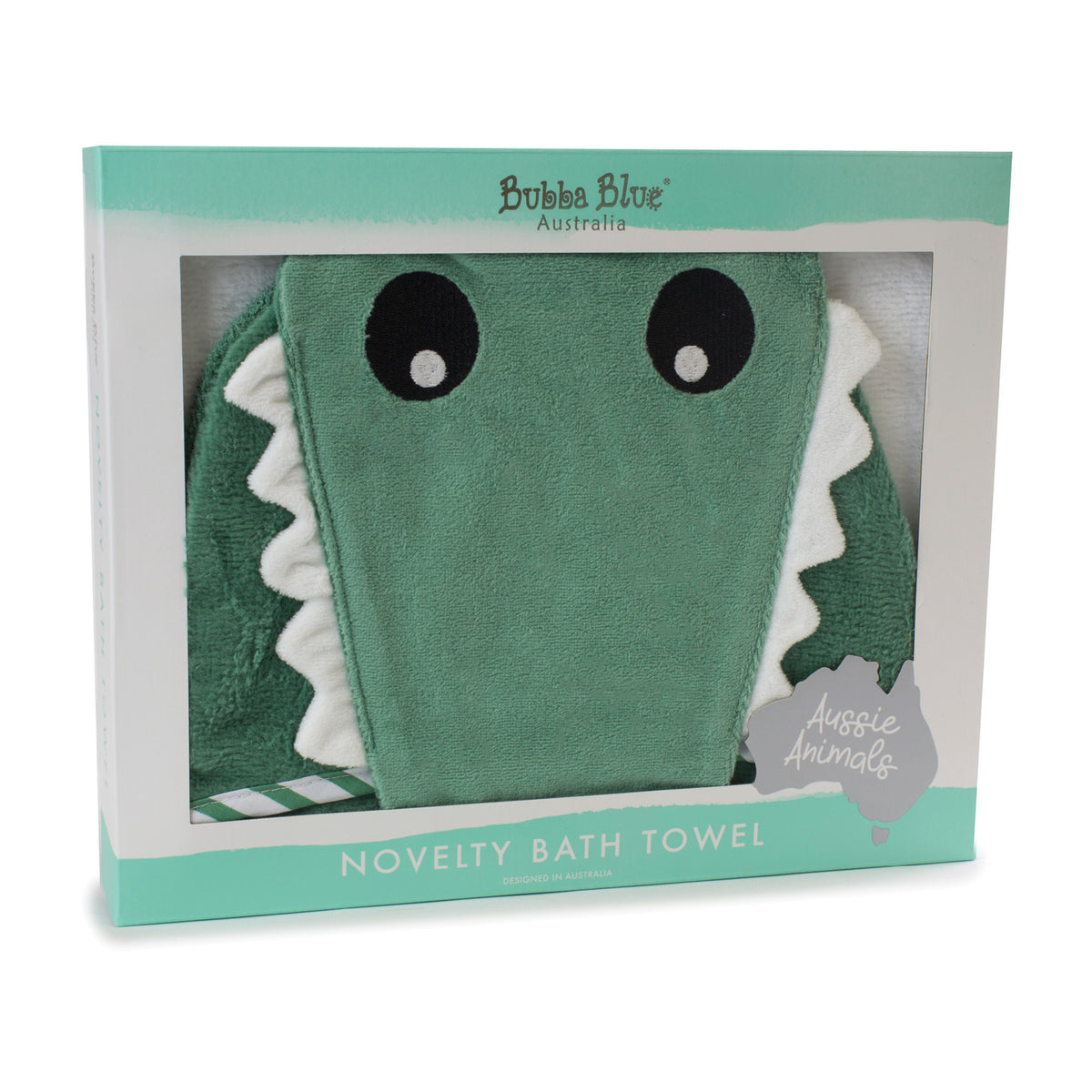Aussie Animals 'Crocodile' Novelty Hooded Bath Towel - Bubba Blue Australia