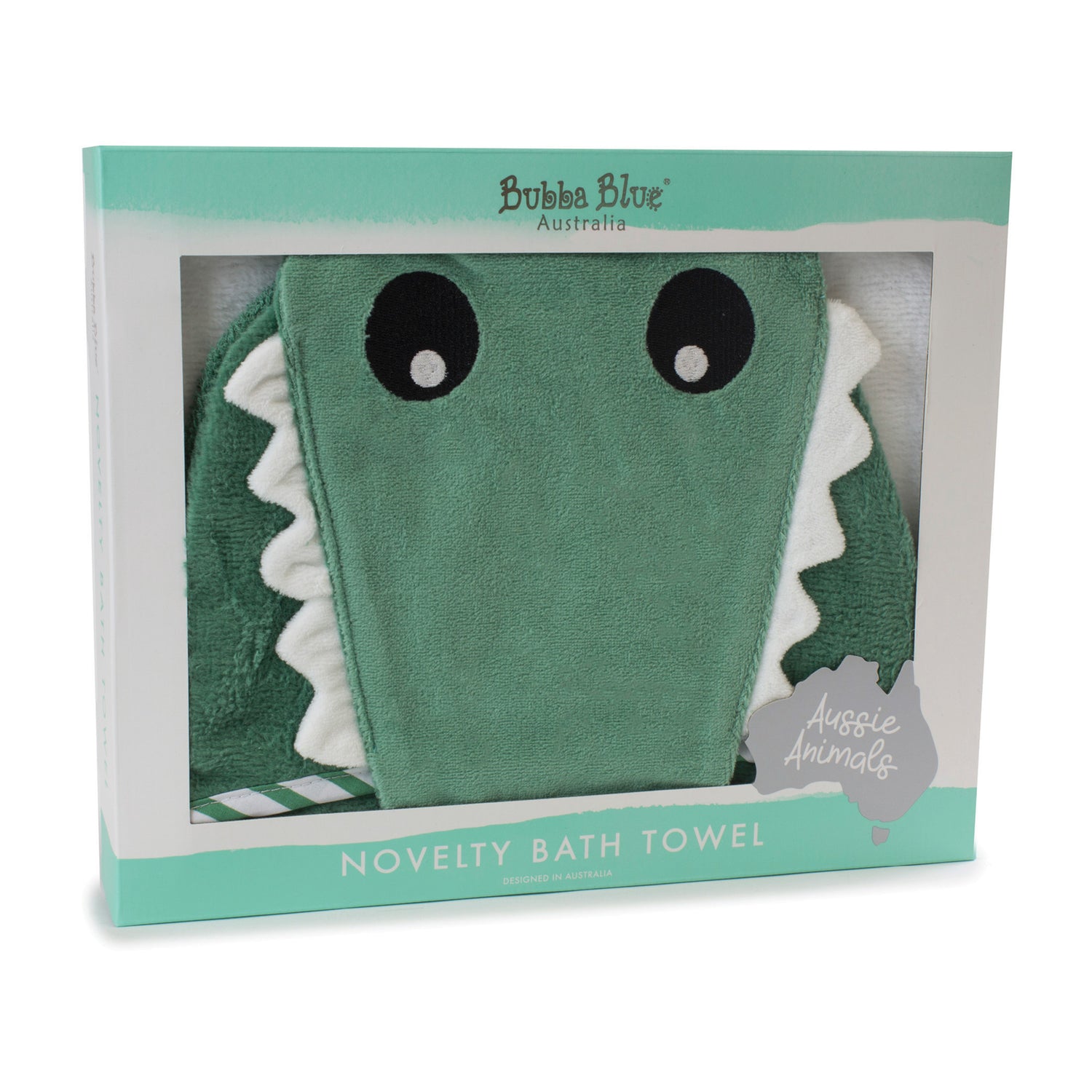 Aussie Animals 'Crocodile' Novelty Hooded Bath Towel - Bubba Blue Australia