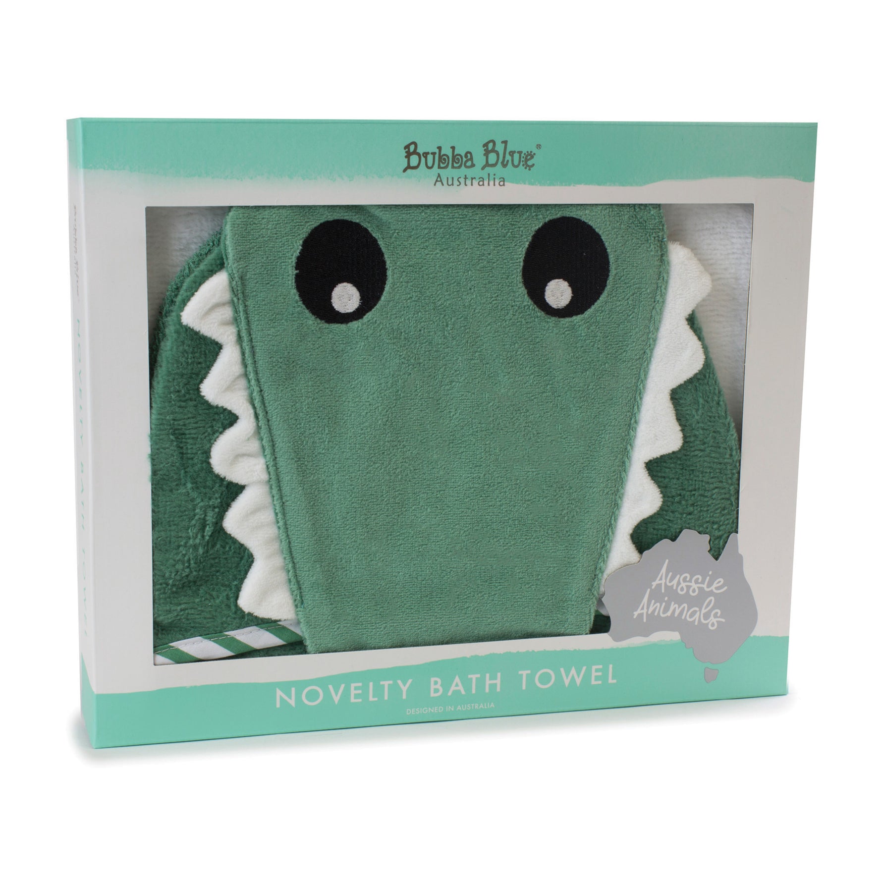 Aussie Animals 'Crocodile' Novelty Hooded Bath Towel - Bubba Blue Australia