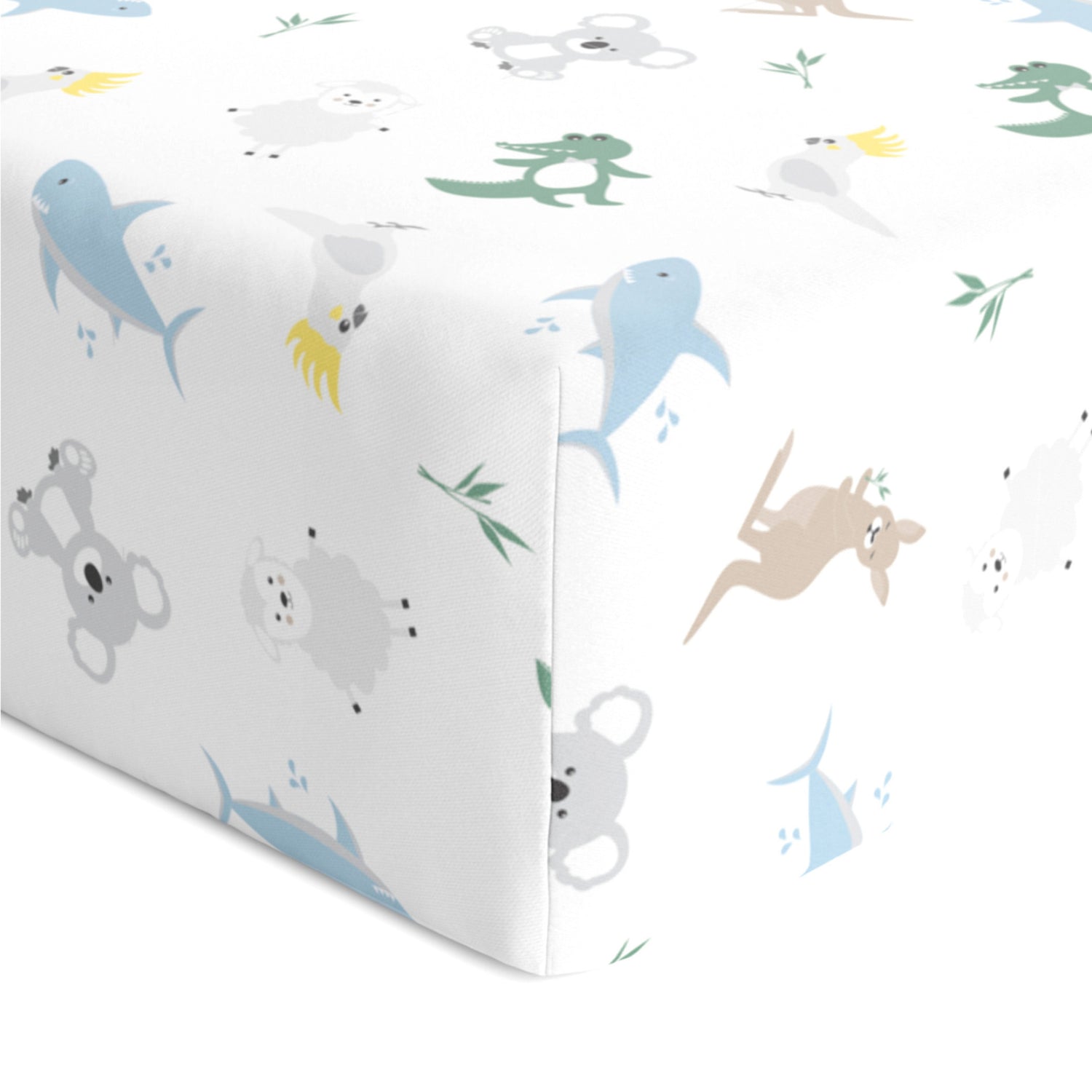 Aussie Animals Jersey Cot Fitted Sheet