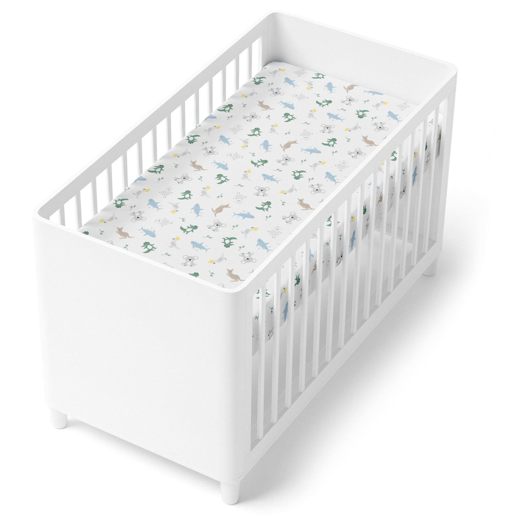 Aussie Animals Jersey Cot Fitted Sheet - Bubba Blue Australia