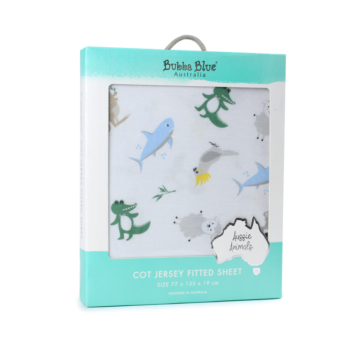 Aussie Animals Jersey Cot Fitted Sheet - Bubba Blue Australia
